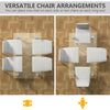 Versatile dining set arrangement showcasing a clear glass table with four PVC leather chairs for modern dining spaces.