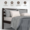 Modern Bed Frame with Wooden Headboard and Plywood Slat Support - Gallery View 9 of 12