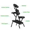 PU leather travel massage chair with adjustable headrest, armrest cushion, and footrest cushion for versatile comfort.