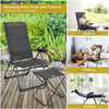Gray patio chair set with adjustable backrest and ottoman, perfect for relaxing in the garden or by the poolside.