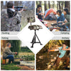 Swivel hunting chair with detachable backrest, sturdy steel frame, and adjustable legs for stable seating in any.