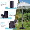 Heavy-duty 30lbs patio umbrella base with a decorative bronze finish and steel pole for secure support outdoors.