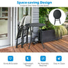 3-piece patio rattan bistro set with round folding table and 2 chairs, durable PE rattan, perfect for outdoor use.