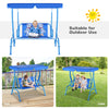 Outdoor kids patio swing bench with canopy, puppy pattern, metal construction, suitable for ages 3-5, perfect for.