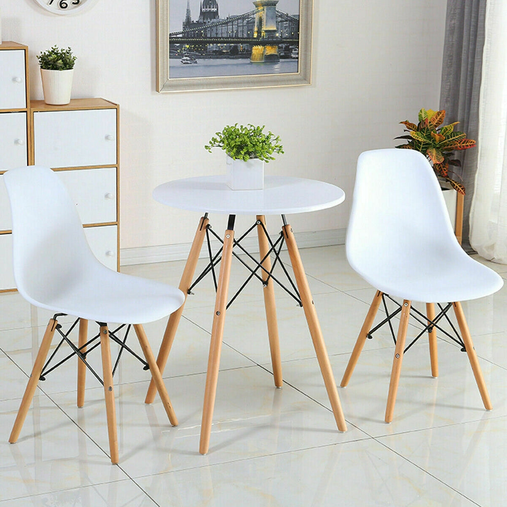 Set of 2 Mid-Century Modern DSW Dining Side Chair-White - Gallery View 1 of 8