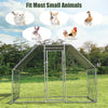 Large walk-in chicken run cage with galvanized frame and PVC coated mesh, perfect for outdoor pet safety and activities.