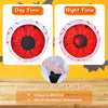 3-foot Halloween inflatable eyeball with vivid bloodshot patterns and built-in red LED lights for a spooky atmosphere.