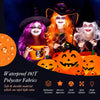Inflatable Halloween pumpkin combo with witch and black cat, made of waterproof polyester, perfect for outdoor.