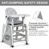 3-in-1 Baby High Chair with Lockable Universal Wheels-Gray - Gallery View 1 of 8