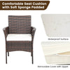 Single outdoor PE rattan armchair with waterproof seat cushion and removable cover, ideal for patio and garden use.