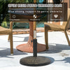 27 lbs patio market umbrella base stand with rattan design, featuring a durable resin material for outdoor use.
