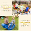 Outdoor kids seesaw with three seats, ergonomic design, and safety features for backyard fun and coordination.