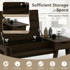 Dressing table with flip mirror, featuring a storage drawer and two compartments for organized makeup and accessories.