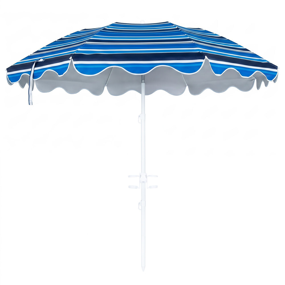 6.5 FT Beach Umbrella UPF 50+ with Sand Anchor for Garden Pool Backyard-Navy - Gallery View 1 of 2