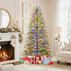 6.5 Feet Artificial Christmas Tree with Branch Tips and Colorful LED Lights - Gallery View 1 of 11