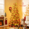 6.5 feet artificial Christmas tree with colorful LED lights and realistic branch tips, perfect for holiday decoration.