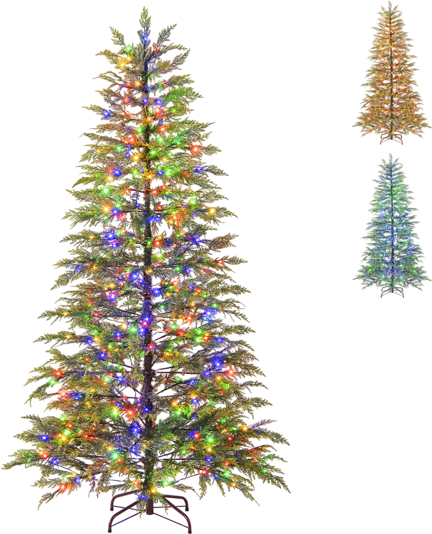 Costway Artificial Christmas Tree w/ Colorful LED Lights 31514643 New