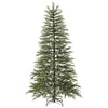 6.5 feet artificial Christmas tree with vivid branch tips and colorful LED lights for festive holiday decoration.