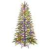 6.5 feet artificial Christmas tree with colorful LED lights, featuring vivid branch tips and a sturdy metal stand for.