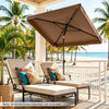 6.5 x 4.3 FT Rectangular Outdoor Balcony Umbrella with Tilt Adjust Button-Brown - Gallery View 1 of 10