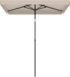 Rectangular 6.5 x 4.3 feet outdoor umbrella in beige with tilt adjust button, ideal for balconies and gardens.