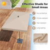 Rectangular 6.5 x 4.3 feet outdoor umbrella in beige, featuring a tilt adjust button for optimal shade on balconies.
