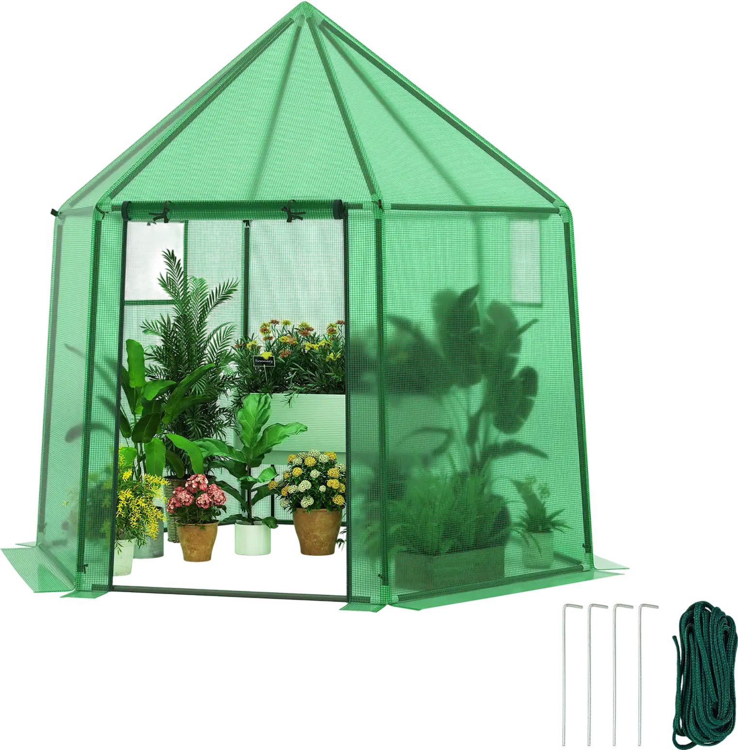 Costway 6.5' x 5.6' x 6.2' Mini Walk-in Greenhouse Portable Outdoor PE Cover 64312616 New