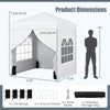 Pop up canopy tent with 4 sidewalls, 6.5 x 6.5 FT, featuring a wheeled bag for easy transport and UPF50+ sun protection.