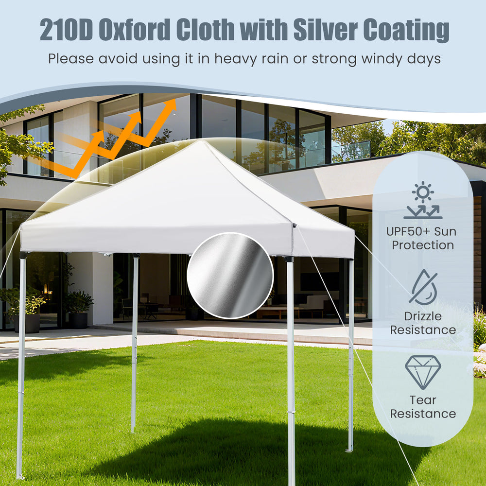 Pop up canopy tent with 4 sidewalls, made of 210D oxford cloth, ideal for outdoor events like BBQs and picnics.
