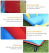 Cushioned landing pad and mesh netting wall of the inflatable water slide bounce house for safe play and stability.