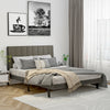 Queen size upholstered bed frame showcasing a stylish tufted headboard and breathable polyester fabric for comfort.