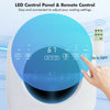 LED control panel and remote for the 9000 BTU portable air conditioner, featuring adjustable cooling settings and timer.