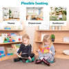 Colorful hexagon floor cushions for kids, made of durable PU and EPE, ideal for home, classroom, and outdoor use.