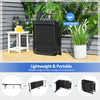 Foldable lounge chair in black with adjustable backrest and footrest, perfect for beach or camping use, weighs 13 lbs.