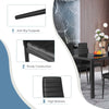 Modern leather dining chair with high backrest and sturdy metal frame, perfect for dining rooms and events.