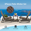 3-piece patio wicker set featuring brown PE rattan chairs and a table, perfect for outdoor relaxation by the pool.