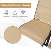 Breathable beige fabric seat of the 2-seat outdoor porch swing, featuring fast drying and wear-resistant qualities.