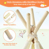 Foldable kids canvas teepee play tent with sturdy pine wood poles, non-slip foot pads, and a unique stabilizer for.