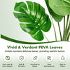 5 feet artificial monstera tree set with 15 realistic PEVA leaves, perfect for indoor or outdoor decoration.