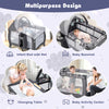 Portable Baby Nursery Center in gray, featuring a multifunctional design as a crib, bassinet, changing table, and.
