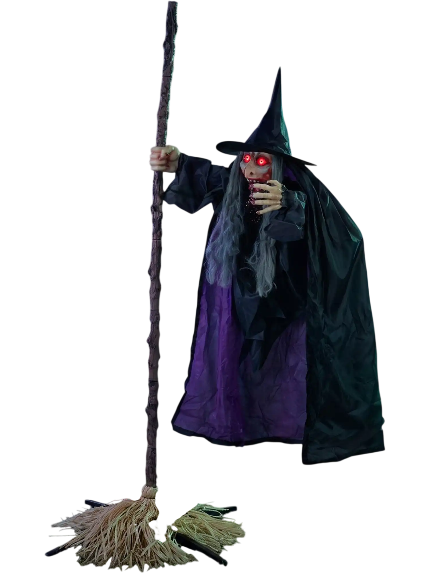 Costway 6.6' Halloween Animated Flying Witch on Broom 39641911 New