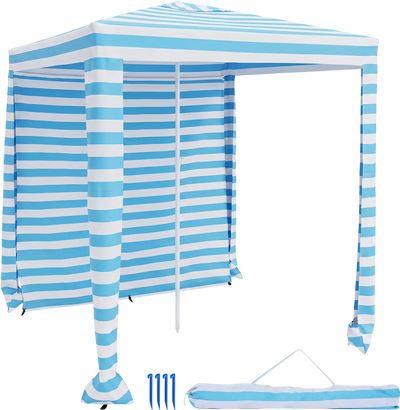 Costway 6.5' x 6.5' Easy-Setup Canopy Shelter w/ Detachable Privacy Sidewall 97368402 New