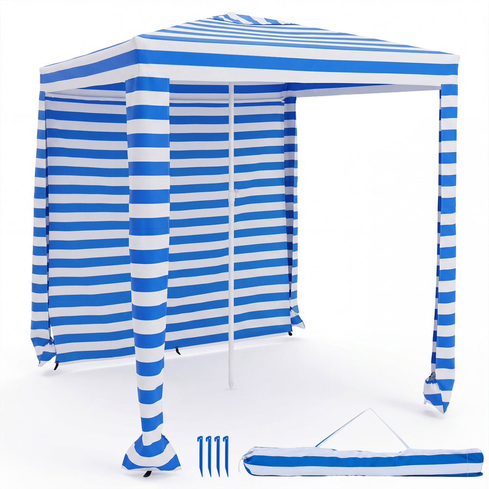 6.6 x 6.6 Feet Foldable and Easy-Setup Beach Canopy With Carry Bag-Navy - Gallery View 1 of 1