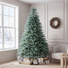 Blue-green artificial Christmas tree with 775 lush branch tips, perfect for festive home or office decoration.