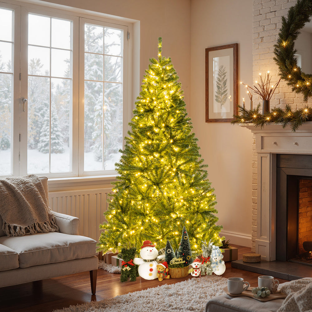 6/7/8 FT Pre-Lit Artificial Christmas Tree with Remote Control and LED Lights-7ft - Gallery View 1 of 10