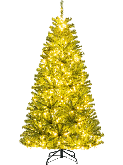 Costway Pre-Lit Artificial Christmas Tree w/ Remote Control LED Lights 34608346 New