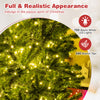 Pre-lit artificial Christmas tree with 680 branch tips and 700 warm LED lights for a full, festive appearance.