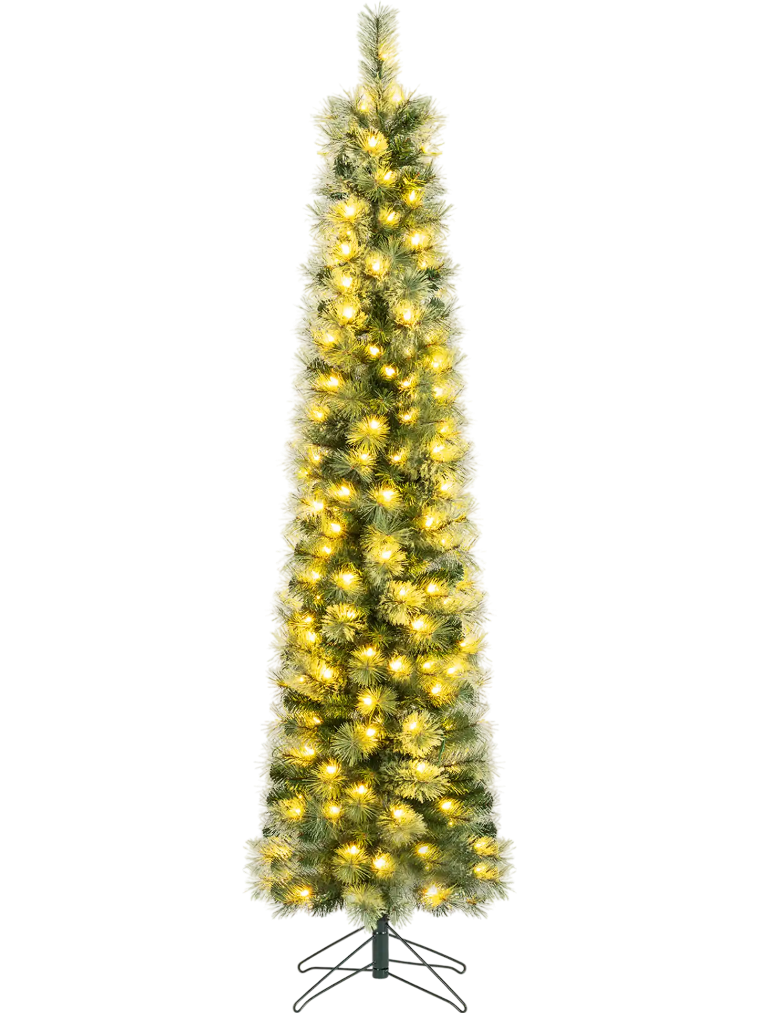 Costway Pre-Lit Pencil Artificial Christmas Tree 6/7/8' LED Warm White 8 Modes 30608292 New