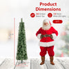 6 FT pre-lit pencil artificial Christmas tree with 120 warm white LED lights, ideal for small spaces and festive decor.