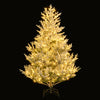 6-foot pre-lit artificial Christmas tree with snow flocking and 340 warm white LED lights for festive decor.
